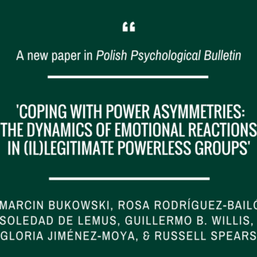 Marcin Bukowski and colleagues on emotion regulation in powerless groups