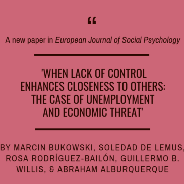 Marcin Bukowski and team on control and outgroup attitudes for EJSP!