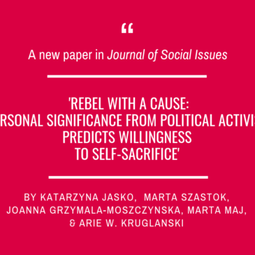 Our colleagues on the activists motivation for the Journal of Social Issues!