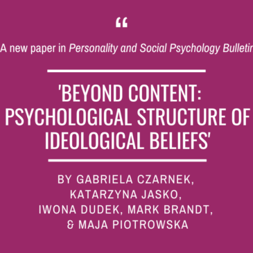 A new paper in Personality and Social Psychology Bulletin!
